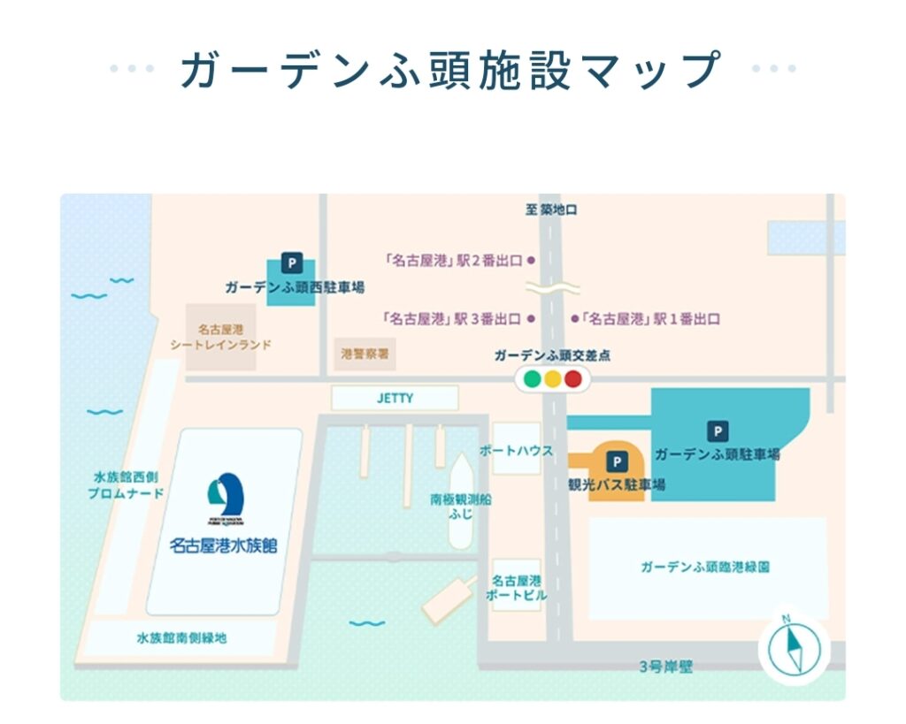 名古屋港水族館の駐車場マップ画像